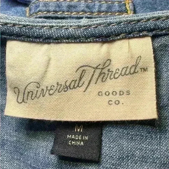 Universal Threads-Denim Dress w buttons down side/fringe bottom-women Med - Picture 4 of 4